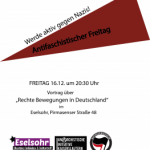 Kaiserslautern: Antifaschistischer Freitag mit Vortrag zu „rechten Bewegungen in Deutschland“